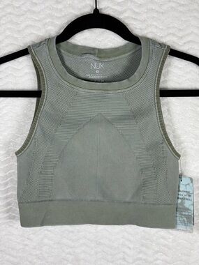 NUX Sage Green Ribbed Seamless Crop Tank